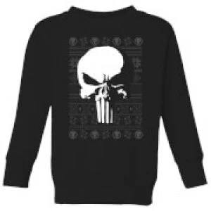Image of Marvel Punisher Kids Christmas Sweatshirt - Black - 11-12 Years