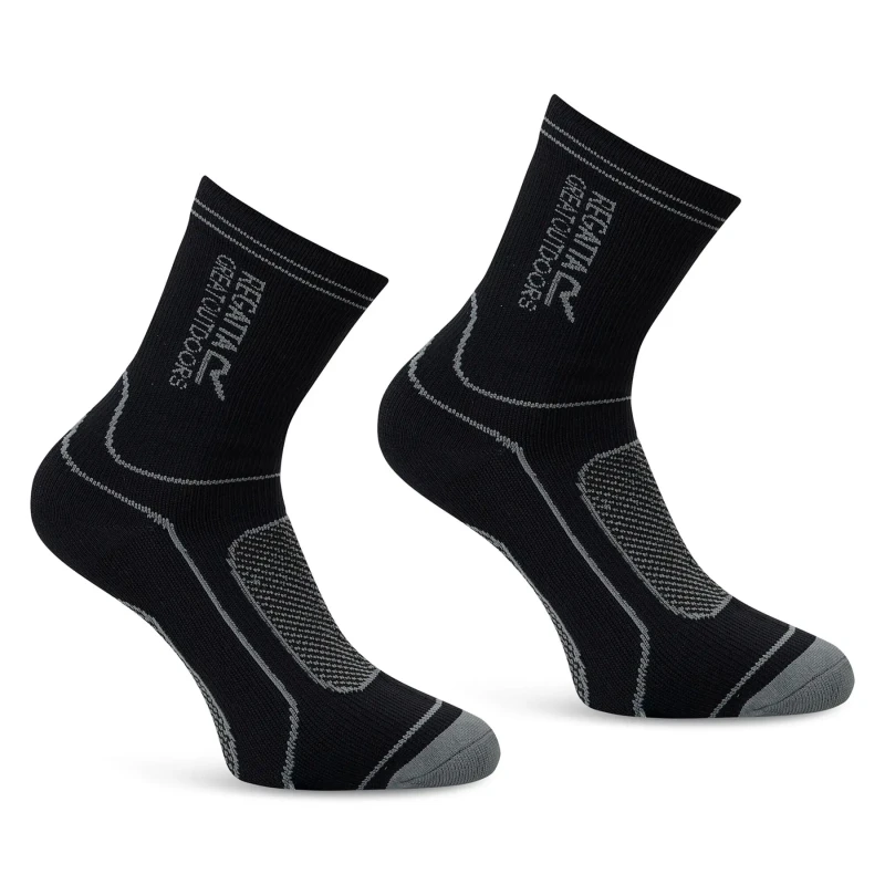 Image of Regatta Regatta Waterproof Dual-Layer Socks in Jet Black Size: 6-8 Jet Black 6-8 Unisex 5063516179344