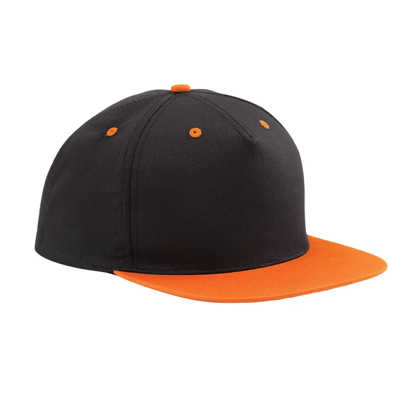 Image of Beechfield Beechfield Men Contrast 5 Panel Snapback Cap in Jet Black Jet Black One Size Male 5063377408201