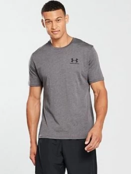 Image of Urban Armor Gear Sportstyle Left Chest Logo T shirt Charcoal Heather Size 2XL Men