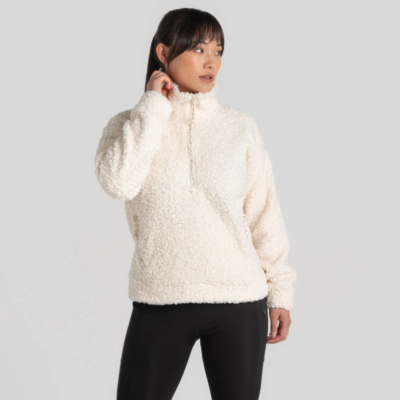 Image of Craghoppers Womens Ciara Half Zip Borg Fleece Jacket 12 - Bust 36' (91cm) Calico CWA353-7MH-12