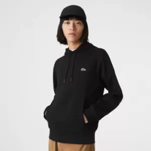Image of Mens Lacoste Organic Cotton Hooded Sweatshirt Size 10 - 5XL Black