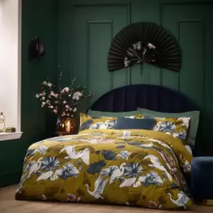Image of Wylder Tropics Kushiro Olive Duvet Cover & Pillowcase Set Olive