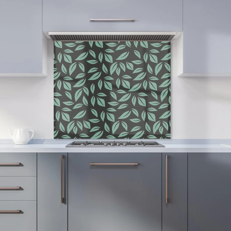 Image of Warren Reed - Designer Delicate Leaf Kitchen Splashback in Green Size: 700mm x 650mm Green Unisex 700mm x 650mm