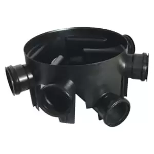 image of FloPlast 450mm Chamber Base with 5 Fixed Inlets - Black