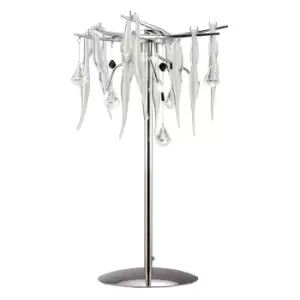 Image of Cygnet Table Lamp 6 Light G4 Polished Chrome/White Glass/Crystal, NOT LED/CFL Compatible