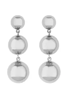 image of Recycled Silver Plated Polished Orb Earrings