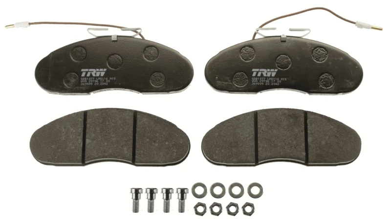 Image of TRW GDB1077 Brake pad set incl. wear warning contact, with brake caliper screws Brake Pad Set,disc brake (402)