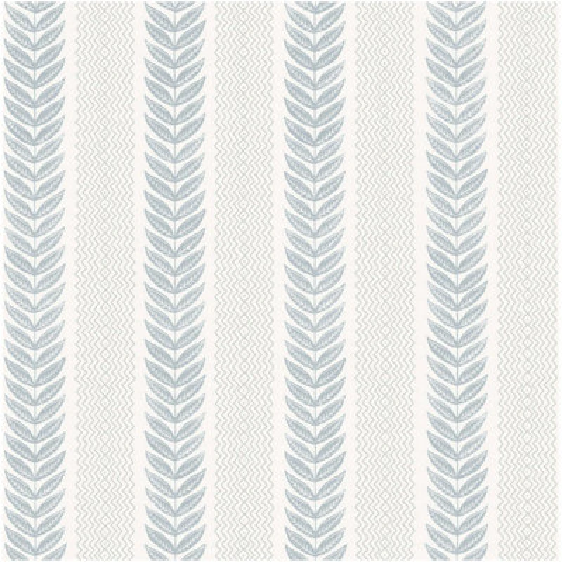 Image of Rasch Textured Wallpaper Blue Leaf Stripe Smooth Paper Washable Wall Decor