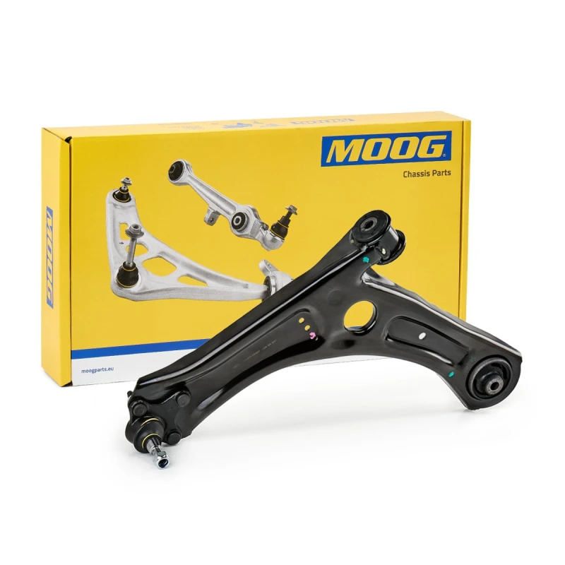Image of MOOG VO-WP-13307 Suspension arm Control Arm, Sheet Steel, with rubber mount Sheet Steel Track Control Arm (273)