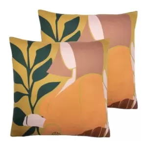 Image of Furn. Alma Botanical Twin Pack Polyester Filled Cushions Multi