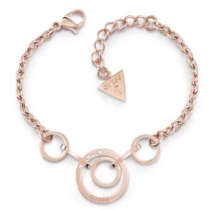 image of Guess Rose Gold Tone Crystal Circle Bracelet