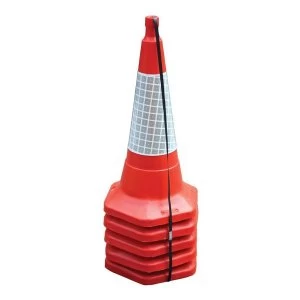 image of Standard One Piece Safety Cone 1 x Pack of 5 with Sealbrite Sleeve Split Pack