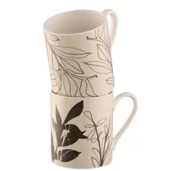 image of Minimal Flora Mugs Set of 4