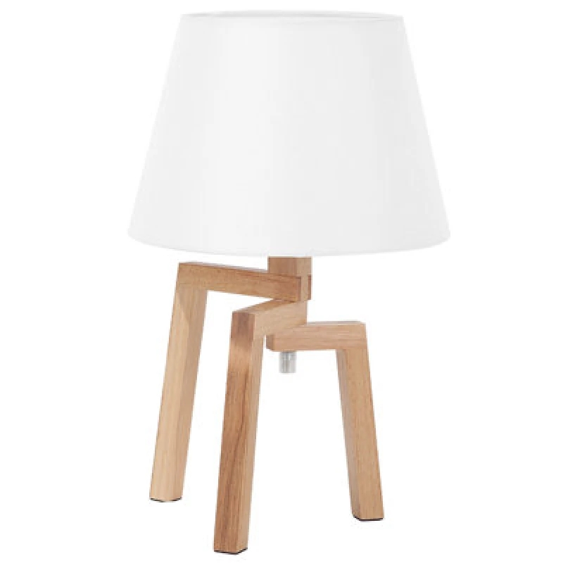 Image of Beliani Table Lamp Nalon Oak Wood Brown/ White