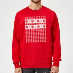 image of Marvel Deadpool Christmas Snowflakes Red Christmas Sweatshirt - L - Red