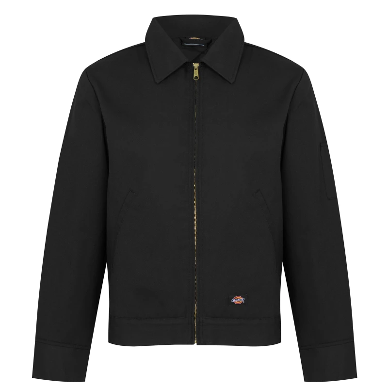 Image of Dickies Mens Eisenhower Water Resistant Wind Resistant Long Sleeve Harrington Jacket Black BLK1 male X Large