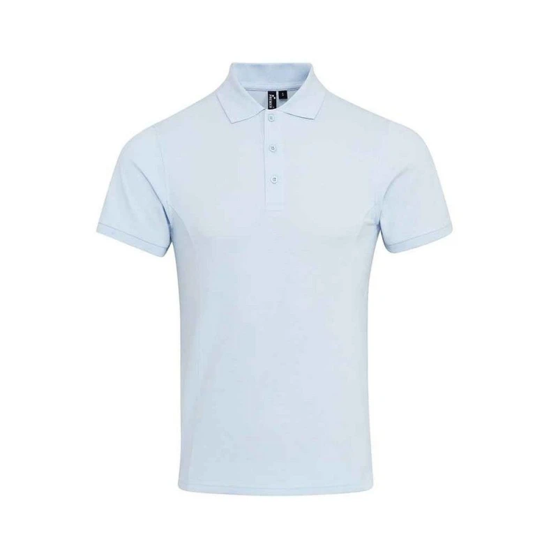 Image of Premier Premier Men Coolchecker Plus Piqu Polo Shirt in Light Blue Size: Small Light Blue S Male 5063527592095