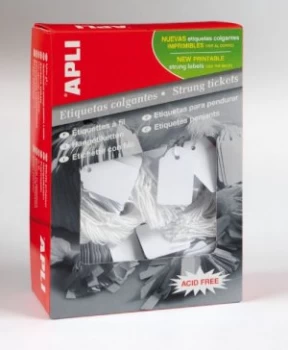 Image of Value Apli Strung Tickets 36x53mm White (PK500)