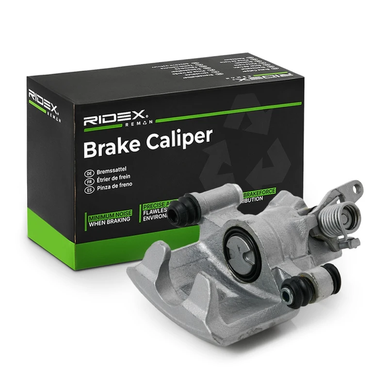Image of RIDEX REMAN 78B1168R Brake caliper Rear Axle, without holder Grey Cast Iron Brake Caliper (78)
