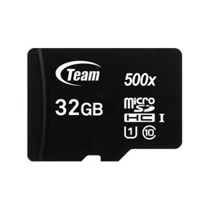 image of Team 32GB Micro SDHC Class 10 UHS-I Flash Card with Adapter