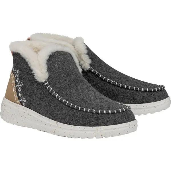 image of Hey Dude Womens Denny Wool Pull On Ankle Boots - UK 5 Grey female GDE2668GRY5