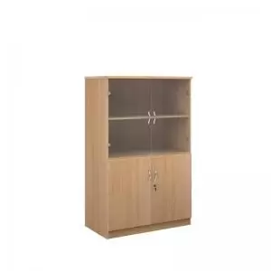 Image of Deluxe combination unit with glass upper doors 1600mm high with 3