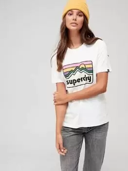 Image of Superdry Vintage 90s Terrain T-Shirt - White, Size 10, Women