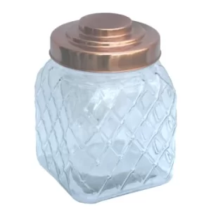 Image of Copper Lidded Square Glass Jar