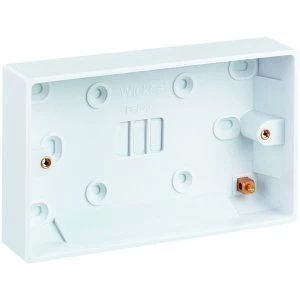 image of Wickes 2 Gang Pattress Box - White 25mm