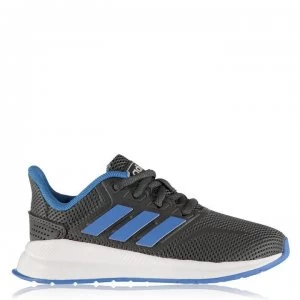 Image of adidas Falcon Childrens Trainers - DkGrey/Blue/Wht