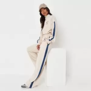 image of Missguided Velour Wide Jogging Pants - Cream