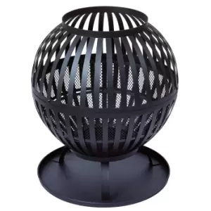 image of The Outdoor Living Company Black Metal Fire Pit / Basket / Brazier - H52 x Dia.44cm