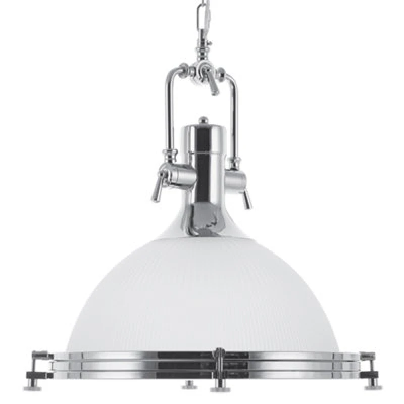 Image of Beliani Pendant Lamp Ebron Glass White