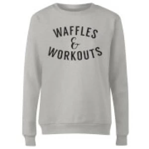 Image of Waffles and Workouts Womens Sweatshirt - Grey - XS