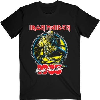 Image of Iron Maiden - World Piece Tour '83 V.2. Unisex Large T-Shirt - Black
