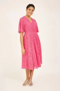 Image of Floral Lace 'Zoe' Midi Dress
