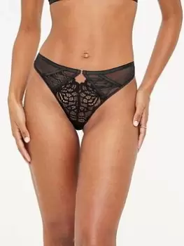Image of Ann Summers Knickers The Unforgettable Thong 2 - Black, Size 12, Women