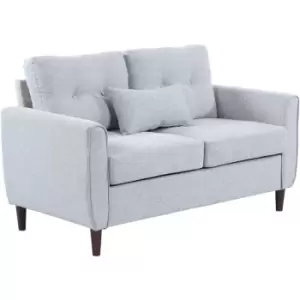 image of Modern Chic Loveseat with Armrest Spring Padding for Home Office - Grey - Homcom