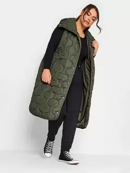 Image of Yours Funnel Neck Onion Gilet Olive, Green, Size 34-36, Women