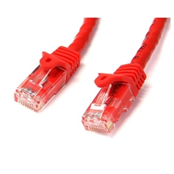 image of StarTech Red Gigabit Snagless RJ45 UTP Cat6 Patch Cable Patch Cord 2m