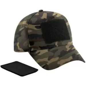 image of Beechfield 5 Panel Removable Patch Baseball Cap (One Size) (Jungle Camo)