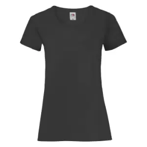 Image of Fruit Of The Loom Ladies/Womens Lady-Fit Valueweight Short Sleeve T-Shirt (Pack Of 5) (2XL) (Black)