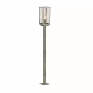 Image of Box II 900mm Outdoor Post, Silver & Clear Glass, IP44
