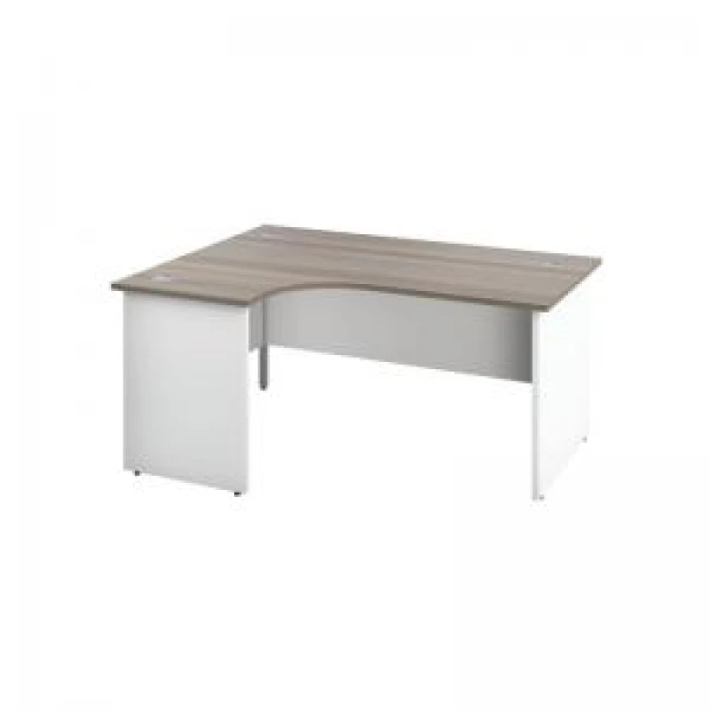 Image of Jemini Switch Radial Left Hand Desk 1600x1200x730mm Grey Oak KF805373