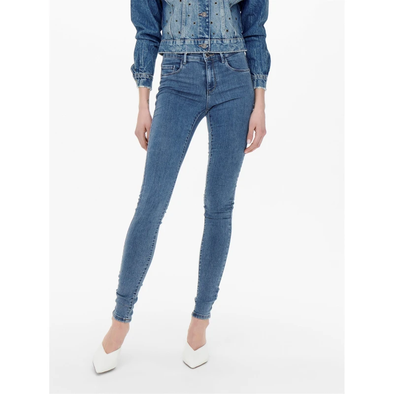 Image of Only Blue / Medium Blue Denim Rain Reg Skinny Fit Jeans Blue Female 8S 194065UK