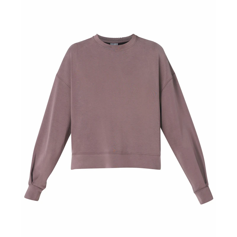 Image of Sweaty Betty Womens Contoured Fit Breathable Crew Sweatshirt sable brown female 12 (M)
