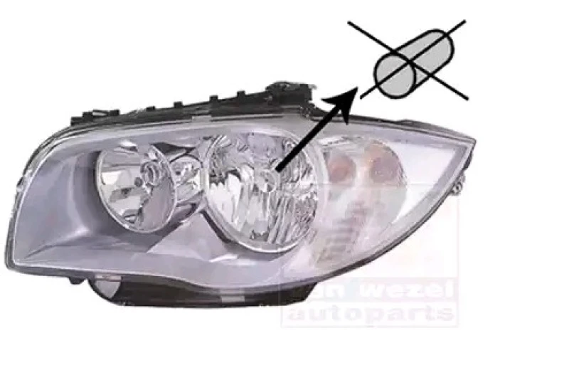 Image of VAN WEZEL 0628963 Headlights H7/H7, Left, without motor for headlamp levelling Headlight (259)