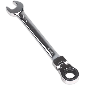Image of Sealey Flexible Head Ratchet Combination Spanner Metric 16mm