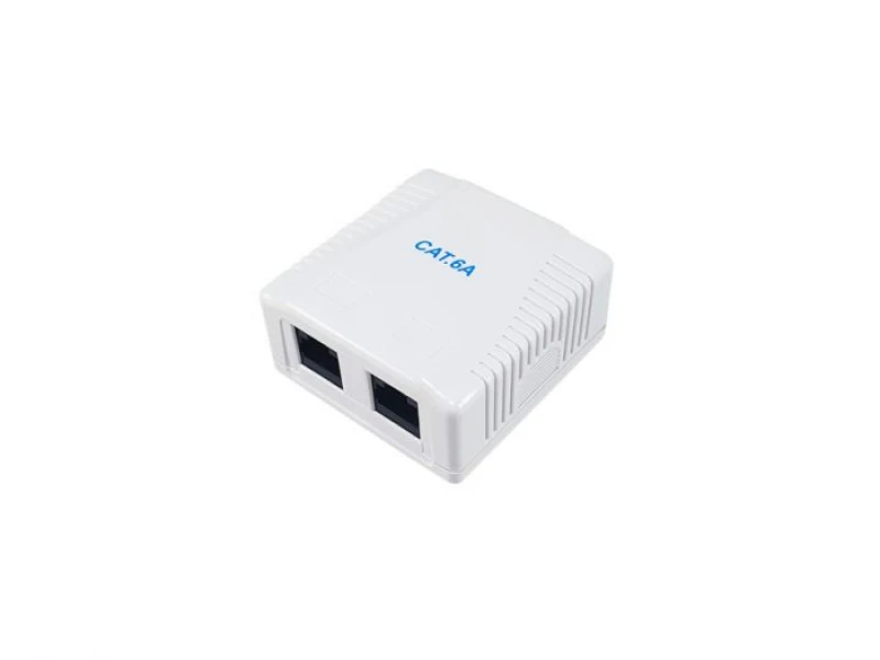 Image of LevelOne Equip 235216 Outlet Box Surface Mount 2-Port UTP Cat.6A; whit